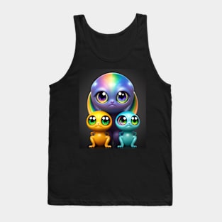 Cute Rainbow Creature Friends Detailed Tank Top